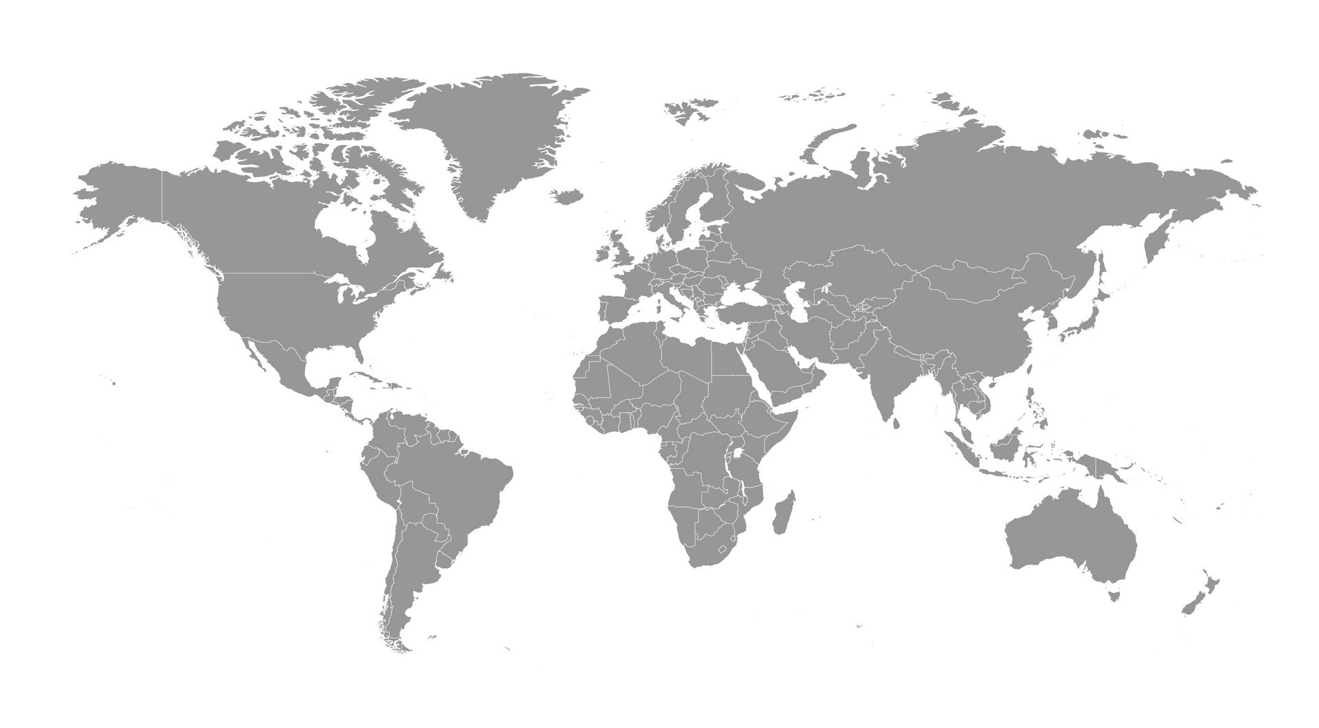 stilisierte Weltkarte, grau auf weiß